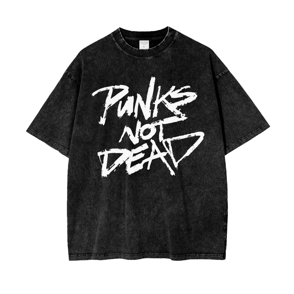 Punks Not Dead Acid washed Oversized T