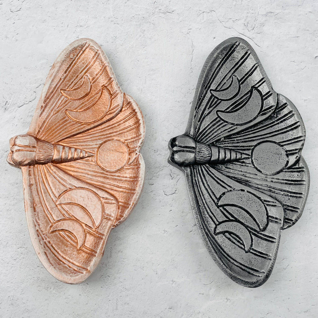 Crystal Moth Jewelry Holder Tray - Moon Phase Design