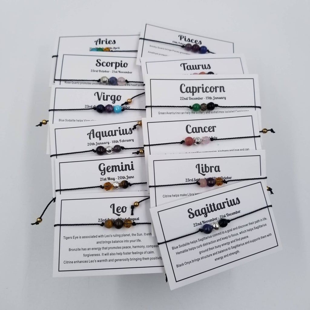 Handwoven Stone 3 Chakra Constellation Bracelet with Card