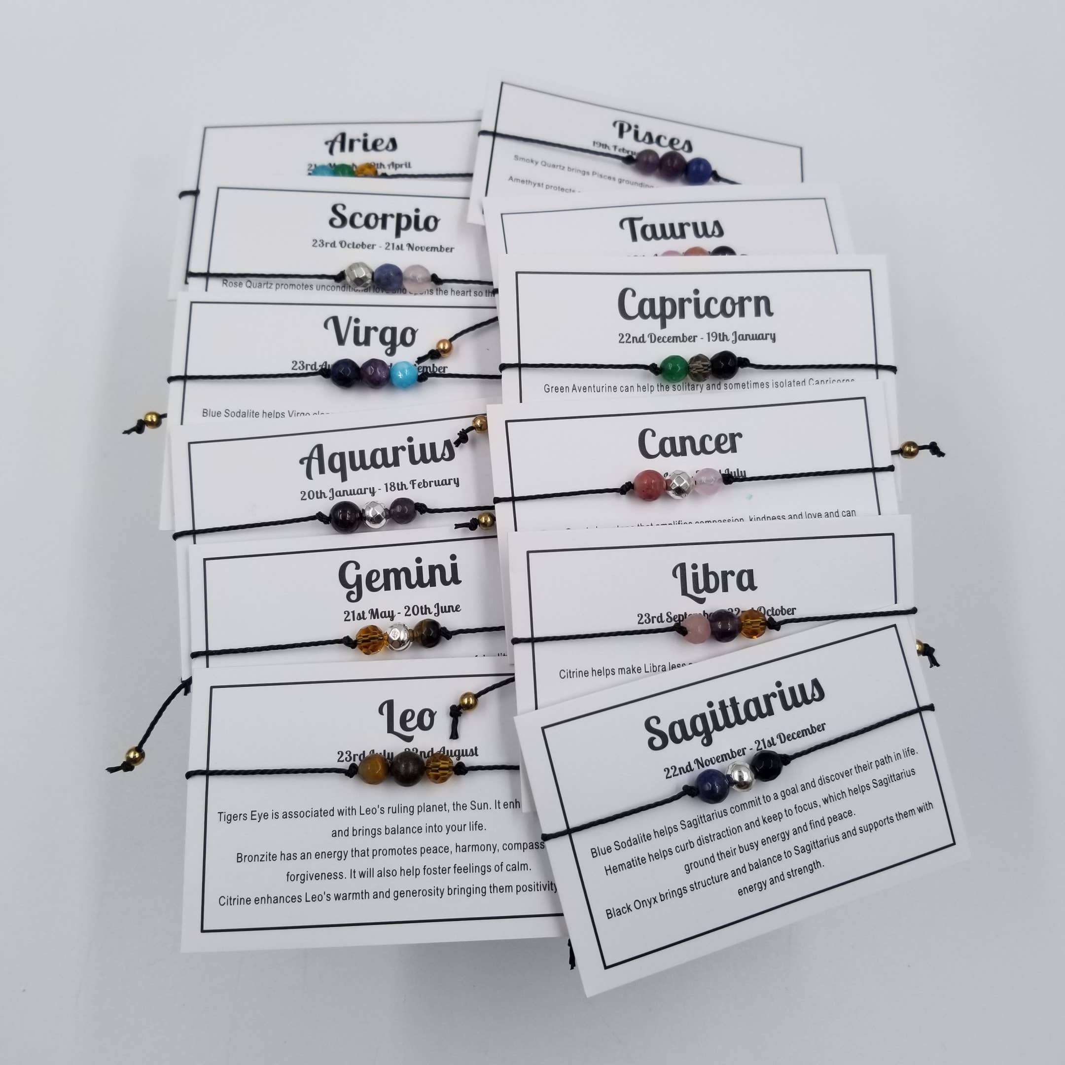 Handwoven Stone 3 Chakra Constellation Bracelet with Card