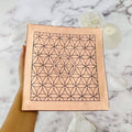 Crystal Copper Charging Plate with Flower of Life Engraving