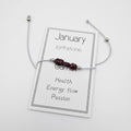 Handmade Birthday Stone Natural Stone Bracelet with Card