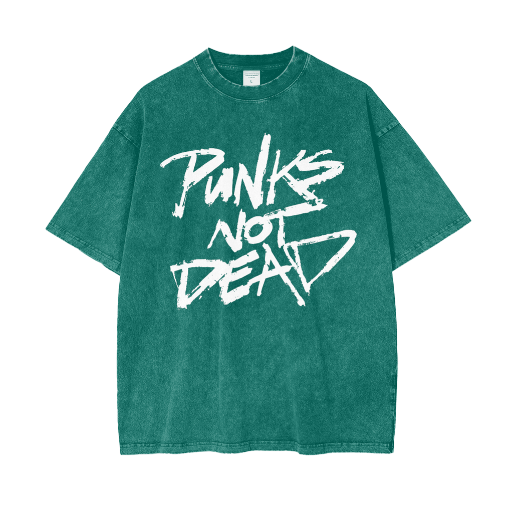 Punks Not Dead Acid washed Oversized T