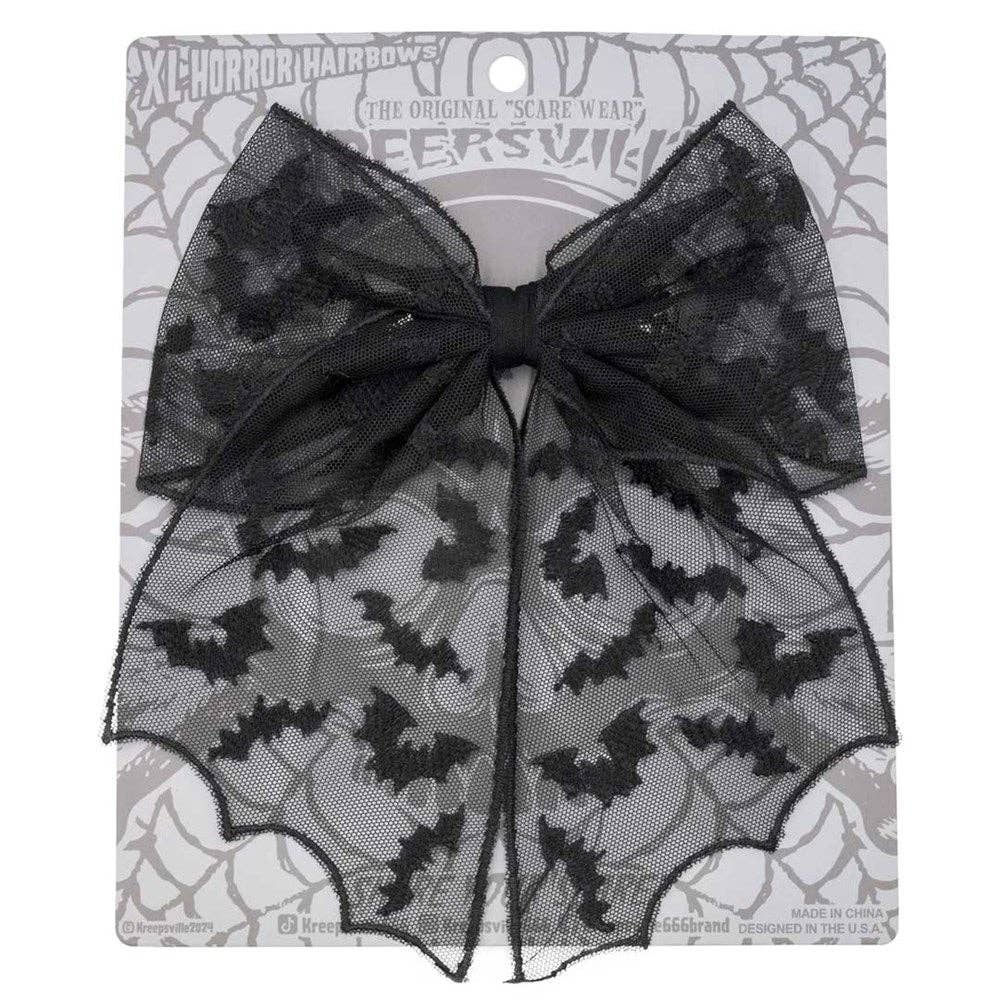 Bat Lace Hair Bow