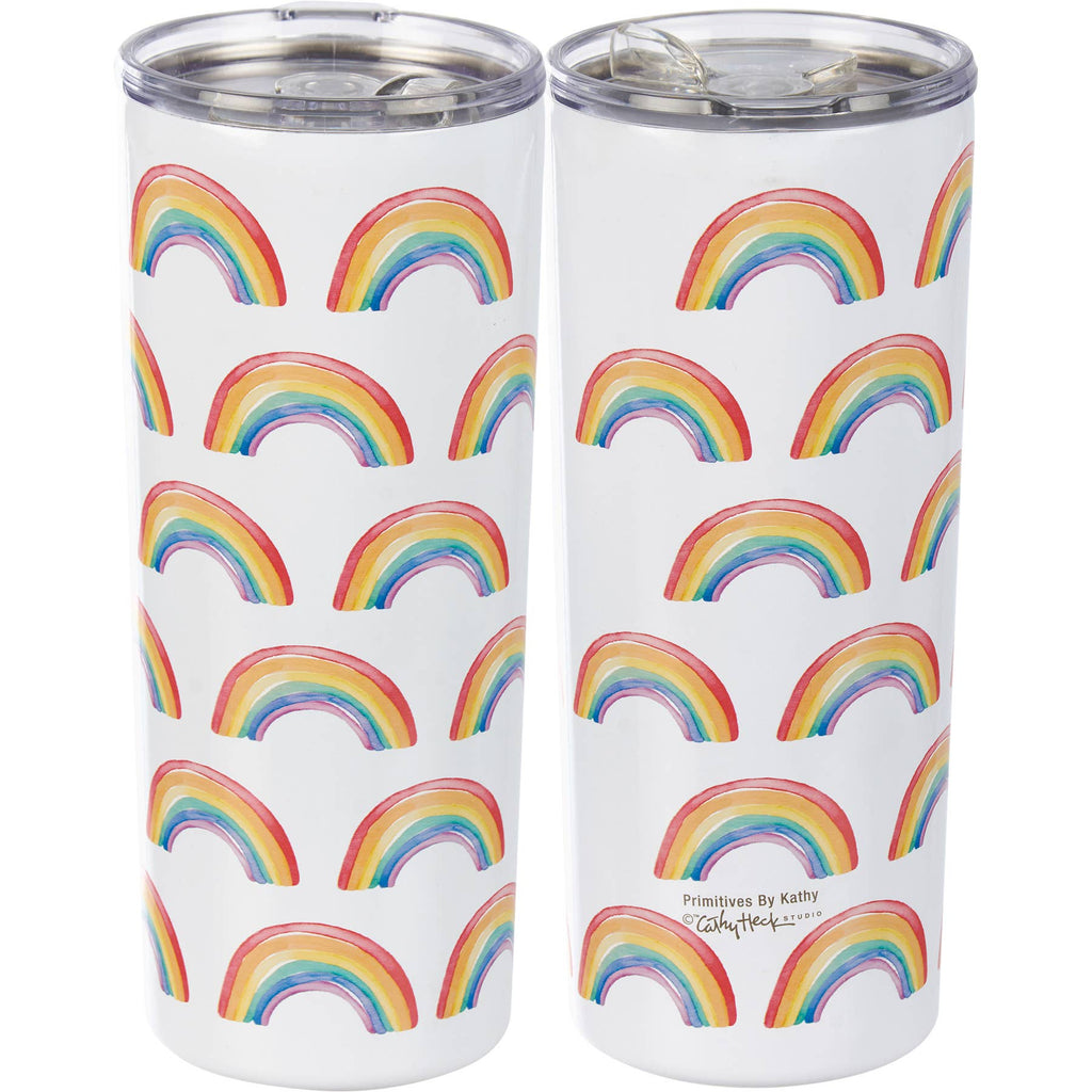 Rainbow Pattern Coffee Tumbler