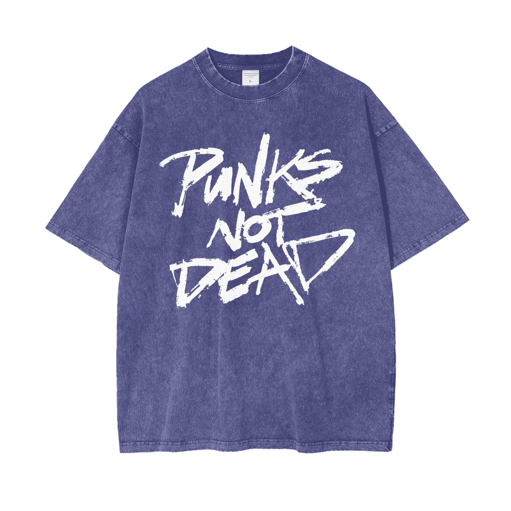 Punks Not Dead Acid washed Oversized T