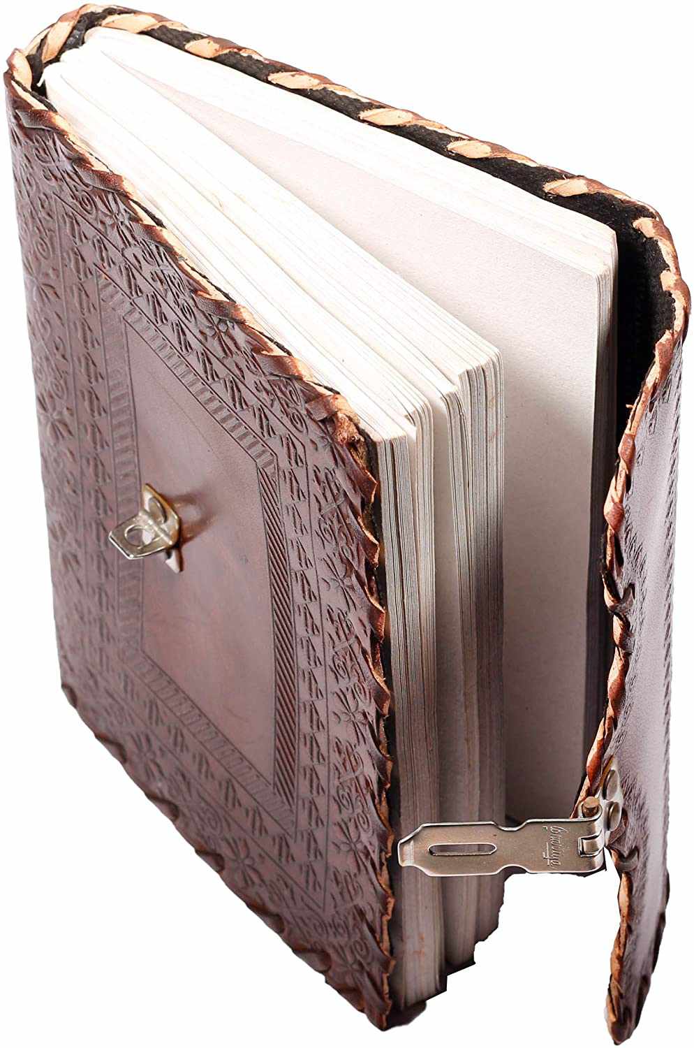 Leather Journal for Men and Women Leather Diary to Write Poems,Sketchbook, Record Keeping Notebook Personal Memoir with Lock and Key - Unlined 7 Inches