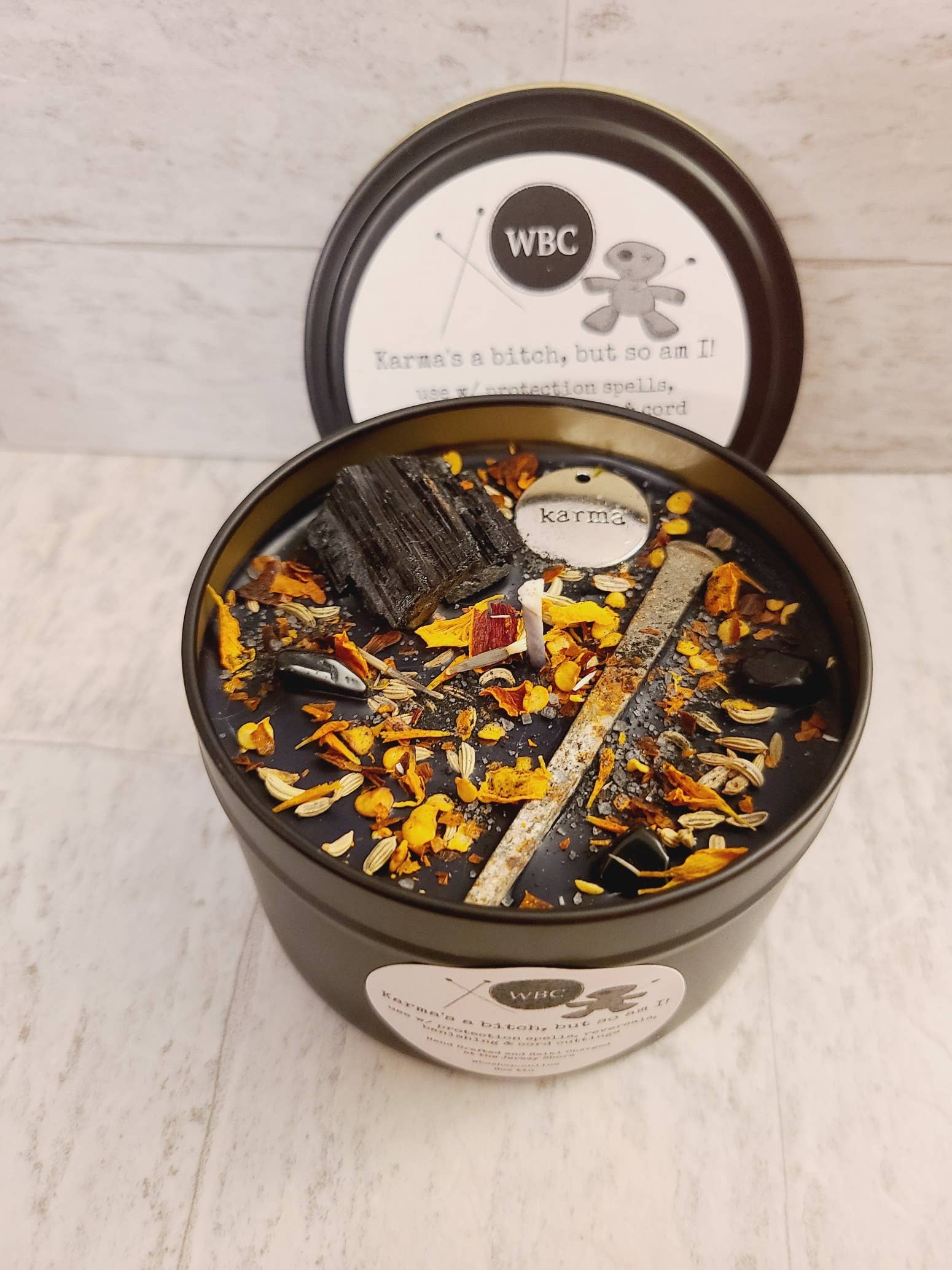 Karma's a B*tch, but So Am I, 8oz Tin, Ritual Soy Intention